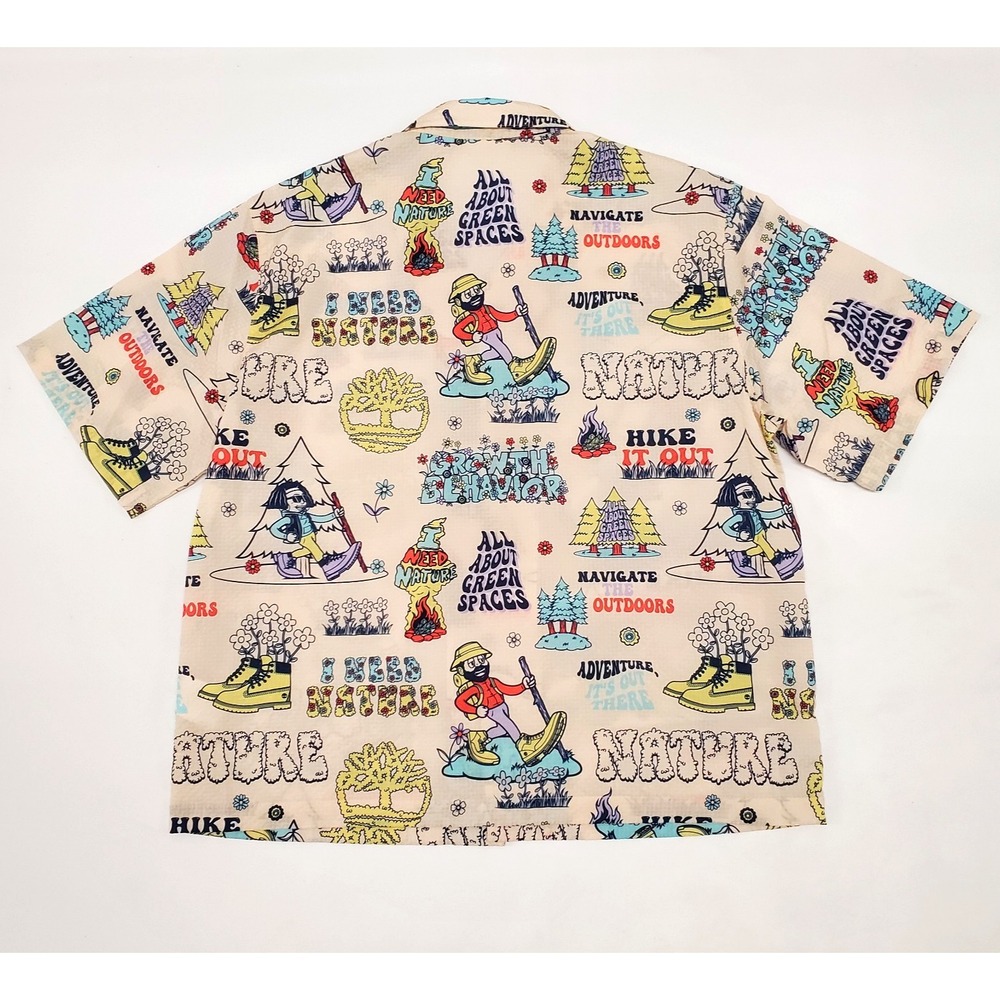 Timberland Short Sleeve Graphic Resort Shirt Nature size XL - Picture 3 of 13